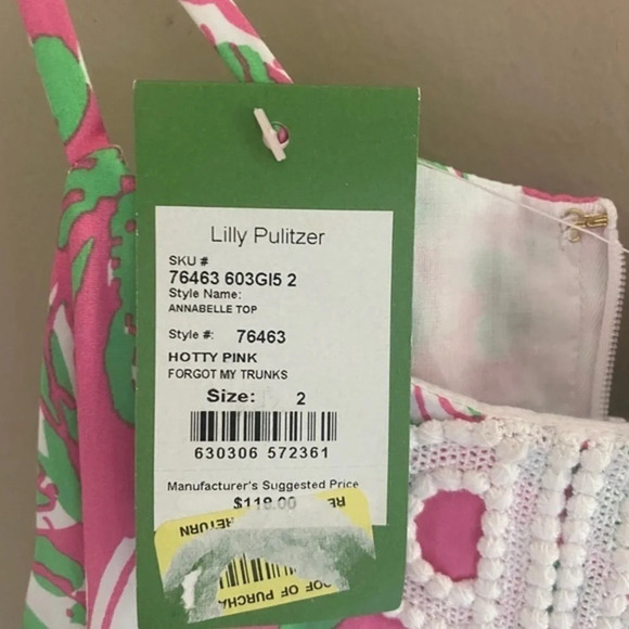 Lilly Pulitzer Annabelle Forgot My Trunks Top 2 - Picture 7 of 8